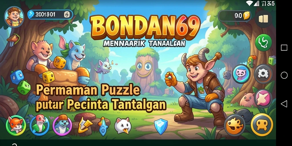 Tampilan gameplay BONDAN69 yang penuh warna dan tantangan.