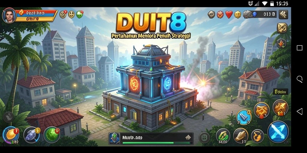 Tampilan gameplay menarik dari DUIT8 dengan berbagai strategi Tower Defense.