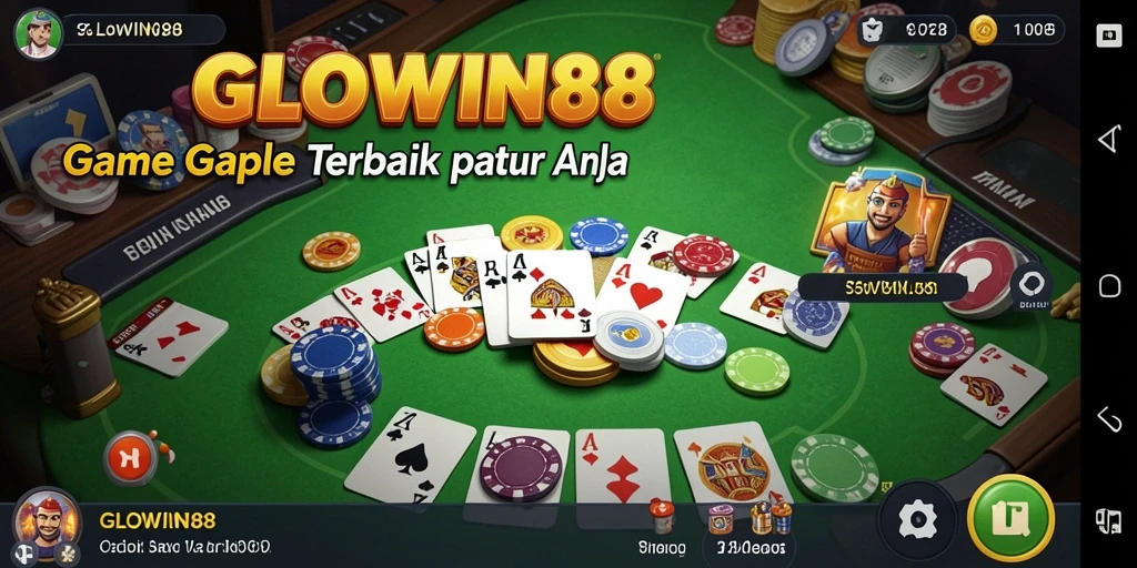 Tampilan gameplay Gaple yang menarik dan interaktif di GLOWIN88.