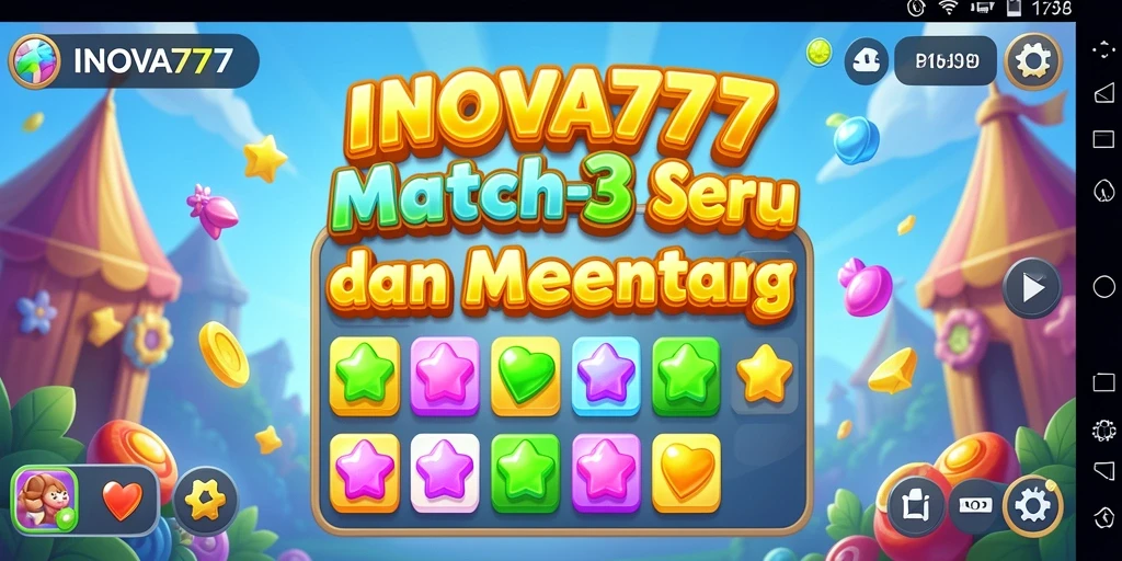 Screenshot menunjukkan gameplay seru dengan tantangan Match-3.