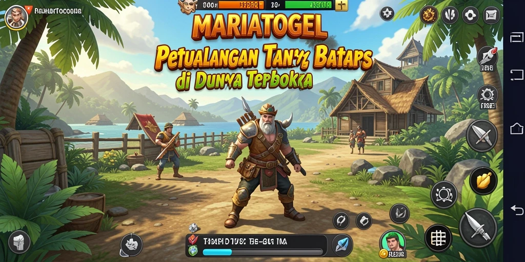 Tampilan gameplay MARIATOGEL di dunia terbuka yang luas.
