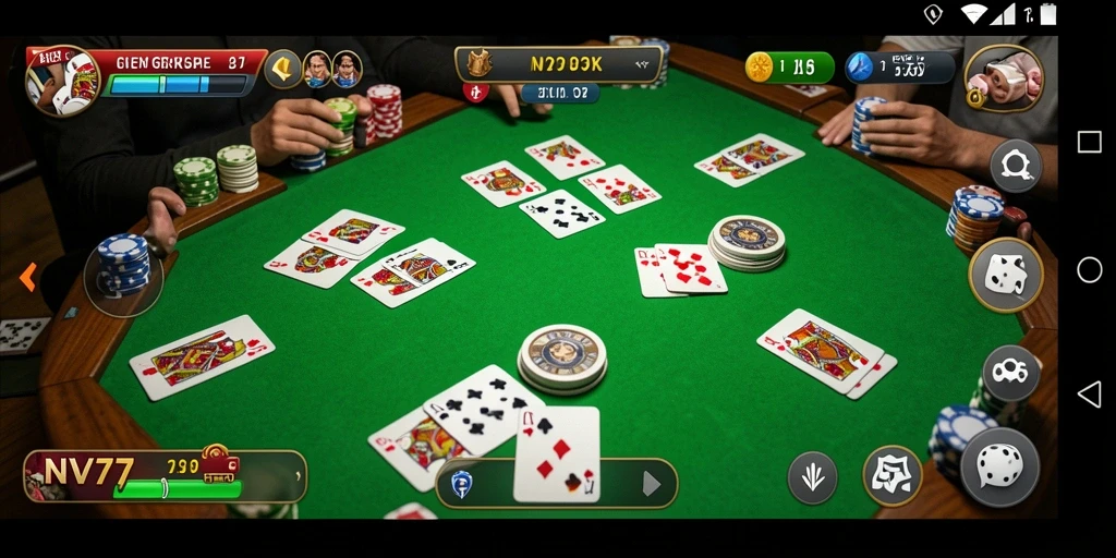 Tampilan gameplay Gaple yang mengasyikkan di NV77.