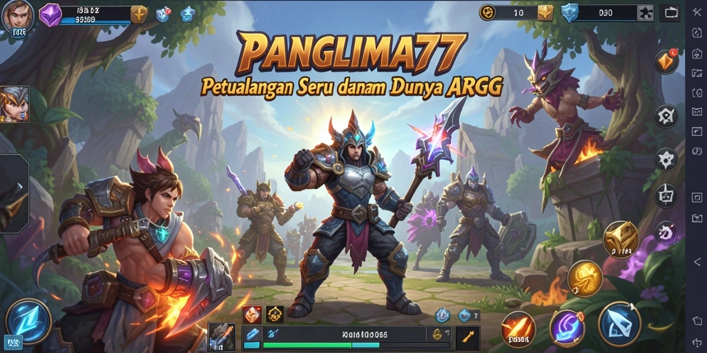 Tampilan gameplay mendebarkan dari PANGLIMA77 dengan pertarungan seru dan karakter unik.