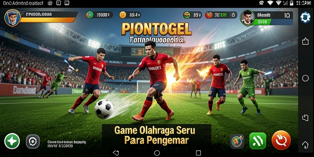Tangkapan layar utama PIONTOGEL menampilkan aksi permainan olahraga yang mendebarkan.